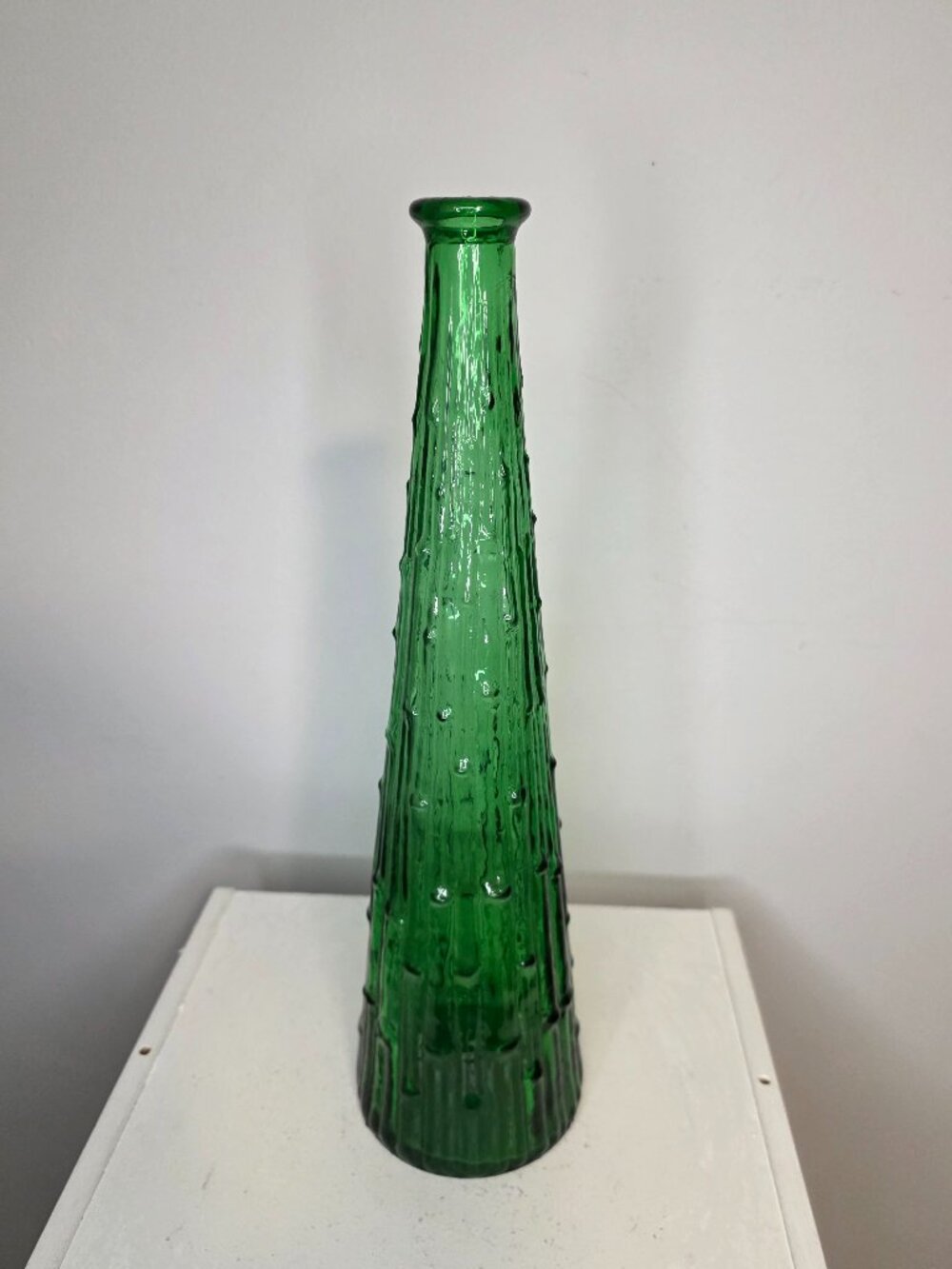 Empoli Green Genie Bottle Decanter Bamboo Drip 15" Italy